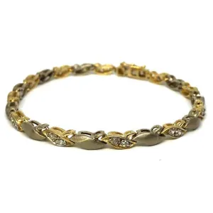 10K Yellow CZ Oval Matte Bracelet WBG-032