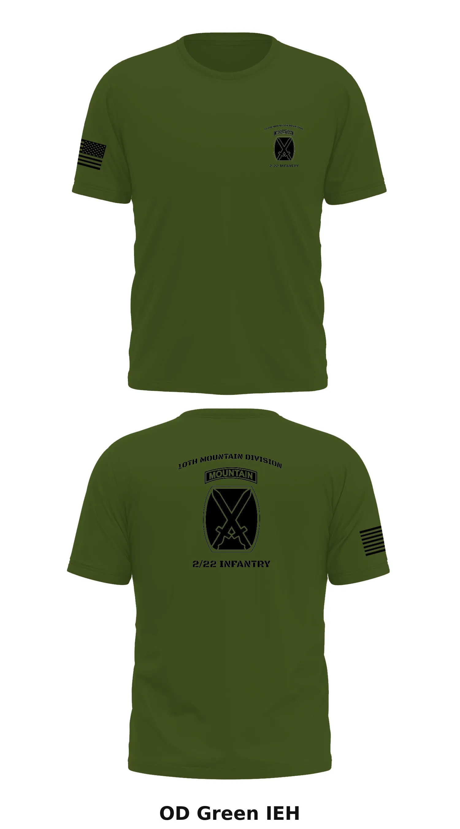 10th mountain division, 2/22 infantry Store 1 Core Men's SS Performance Tee - IEH