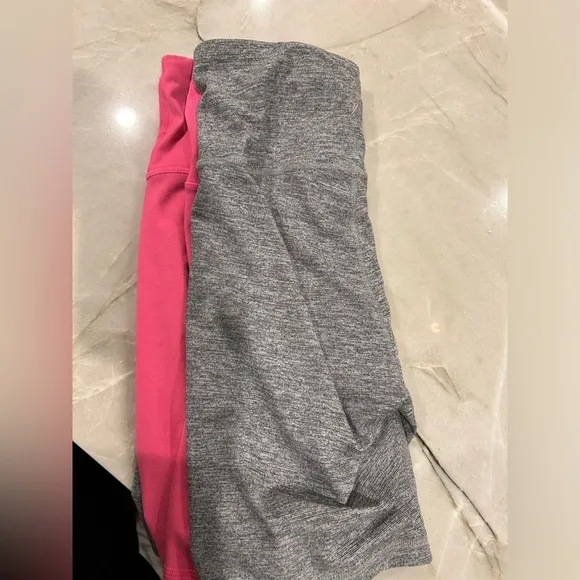 2 Old Navy Biker Shorts Size M Used Pink and Grey