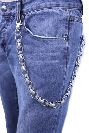 20" Skull Skeleton Head Wallet Chain