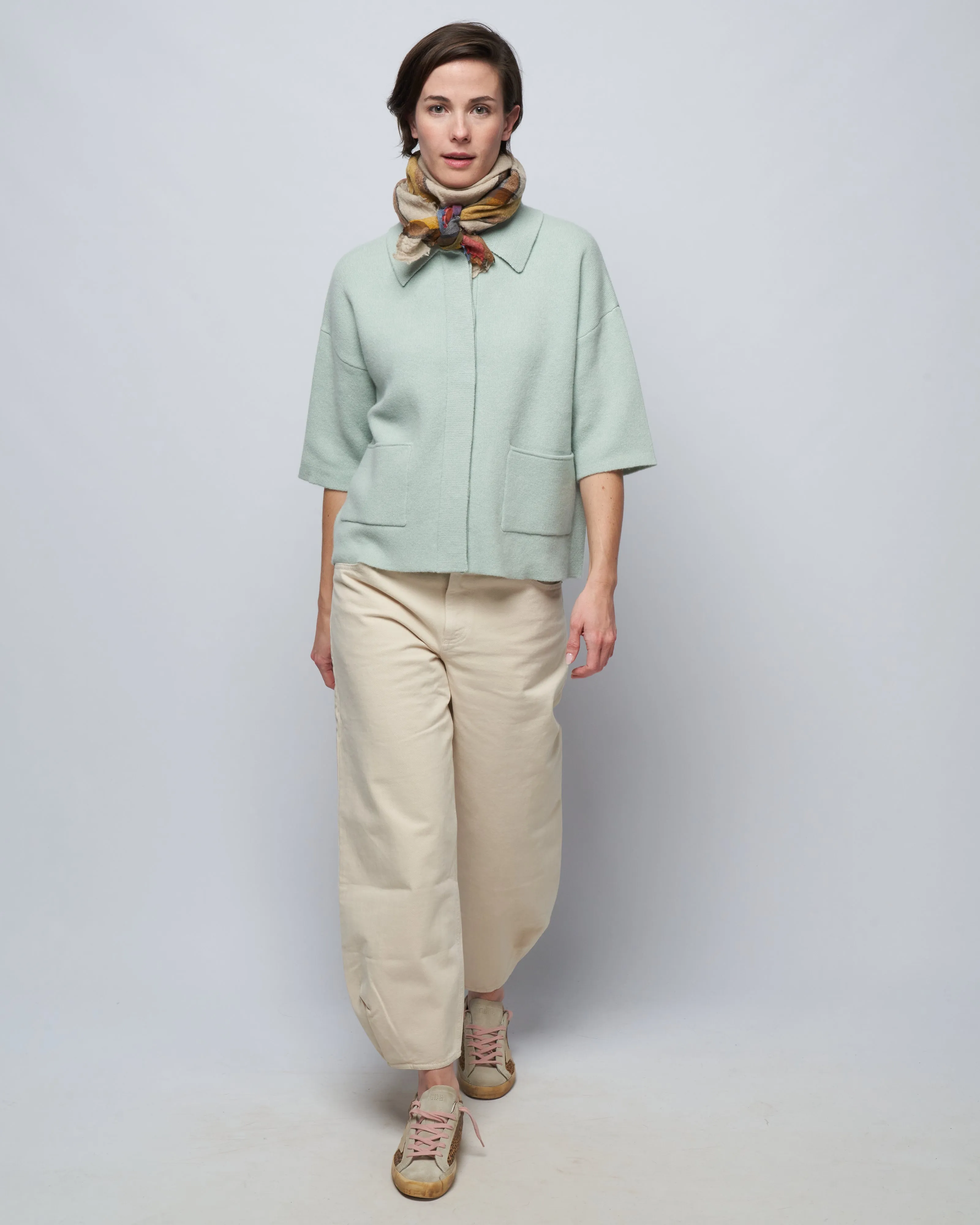 3/4 sleeve jacket - light grey green