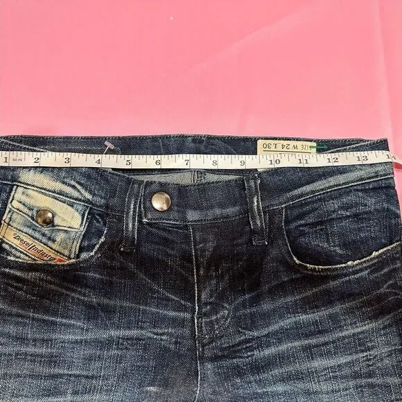 A21- DIESEL Livy Biker Jeans Size 24W x 30L. H2H 35