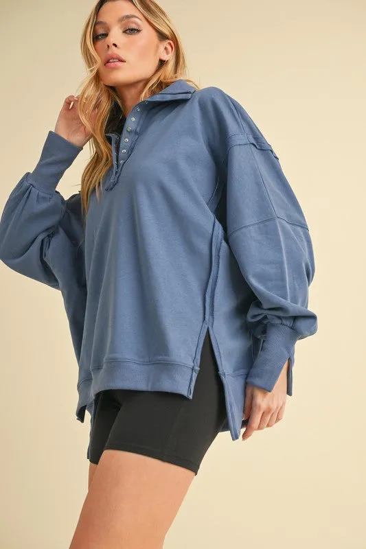 Aemi   Co Tamika Henley Sweatshirt