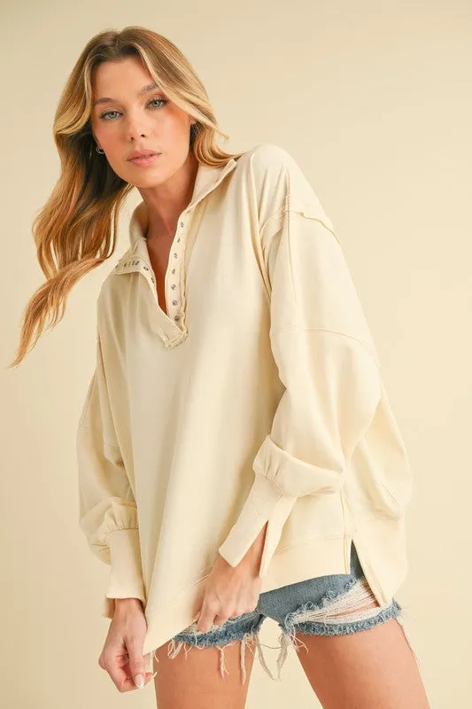 Aemi   Co Tamika Henley Sweatshirt