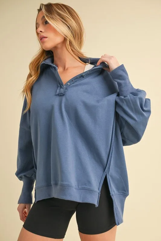Aemi   Co Tamika Henley Sweatshirt