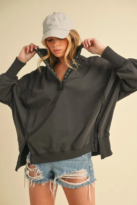 Aemi   Co Tamika Henley Sweatshirt