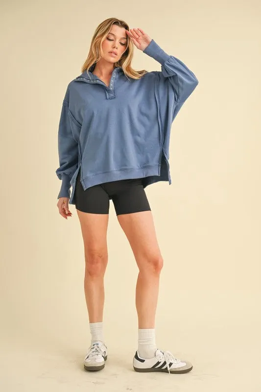 Aemi   Co Tamika Henley Sweatshirt