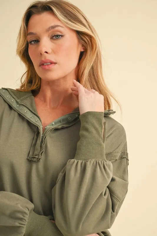 Aemi   Co Tamika Henley Sweatshirt