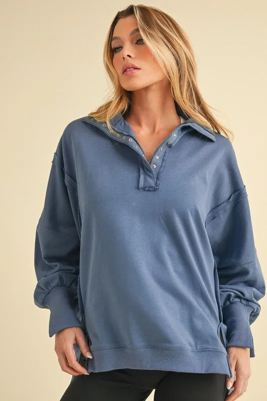 Aemi   Co Tamika Henley Sweatshirt