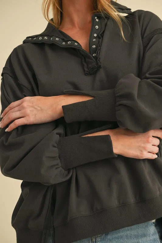 Aemi   Co Tamika Henley Sweatshirt
