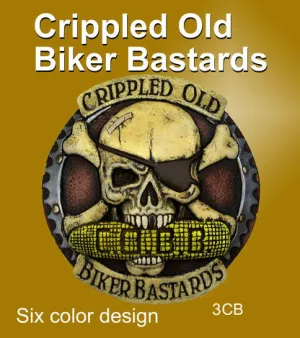 Air Filter Cover Motorcycle Emblems - Crippled Old Biker Bastards (Skull)
