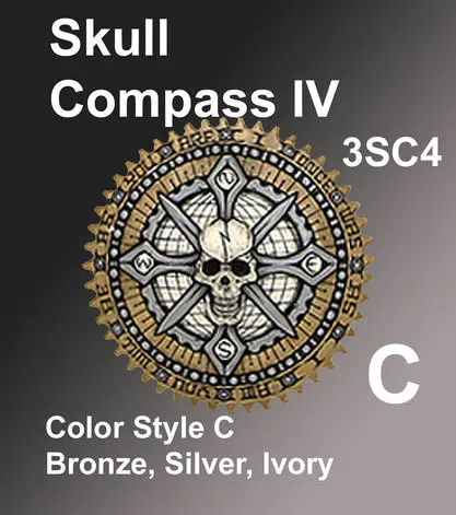 Air Filter Cover Motorcycle Emblems - Skull Compass IV