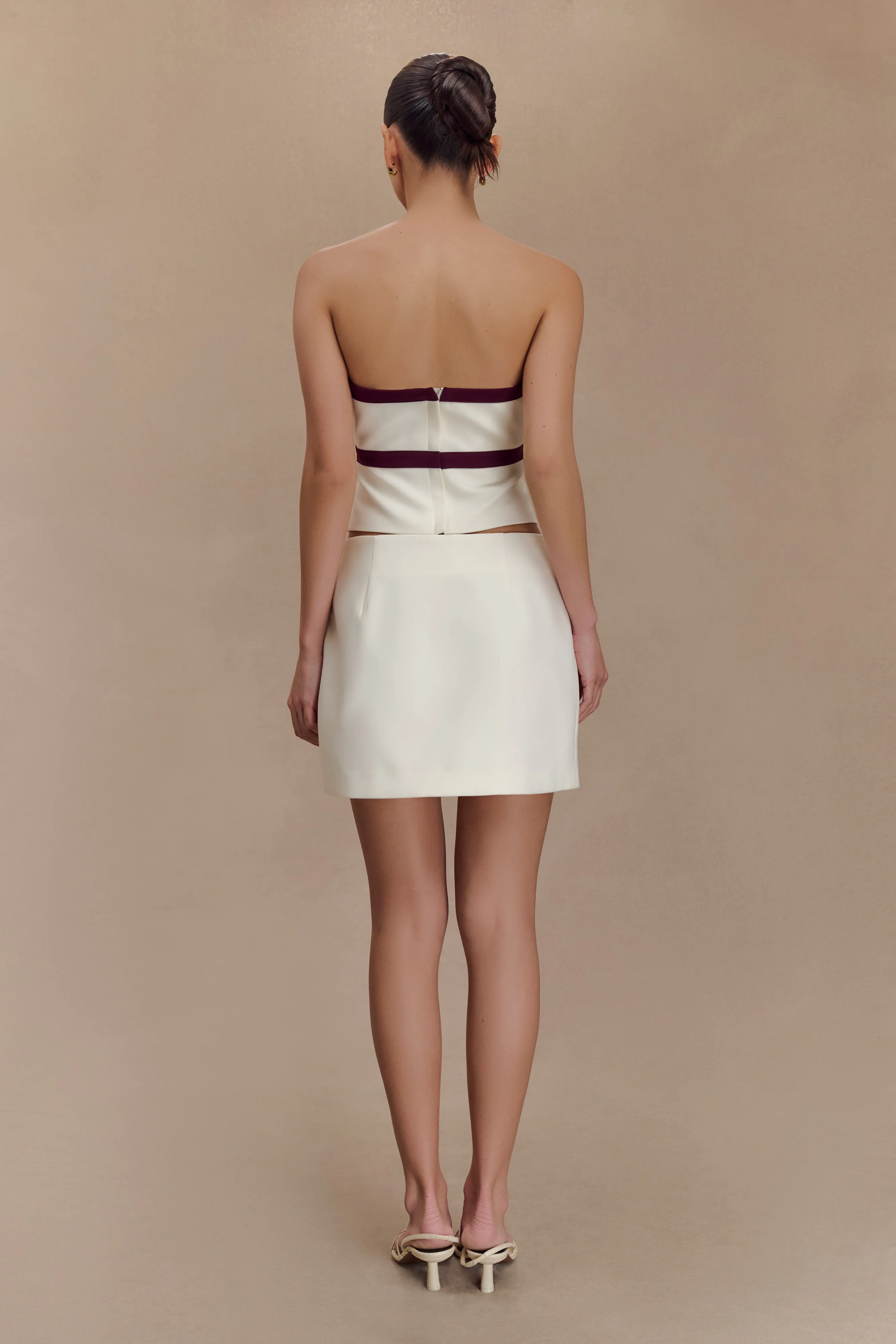 Aisha Suiting Mini Skirt - Ivory