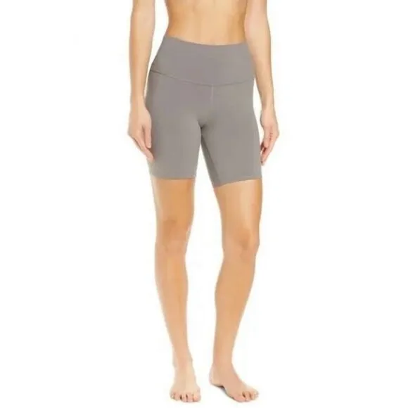 ALO YOGA Grey High Waisted Biker Shorts