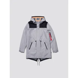 Alpha Industries Deluge Ripstop Fishtail Field Coat New Silver Men MJD49000C1-041