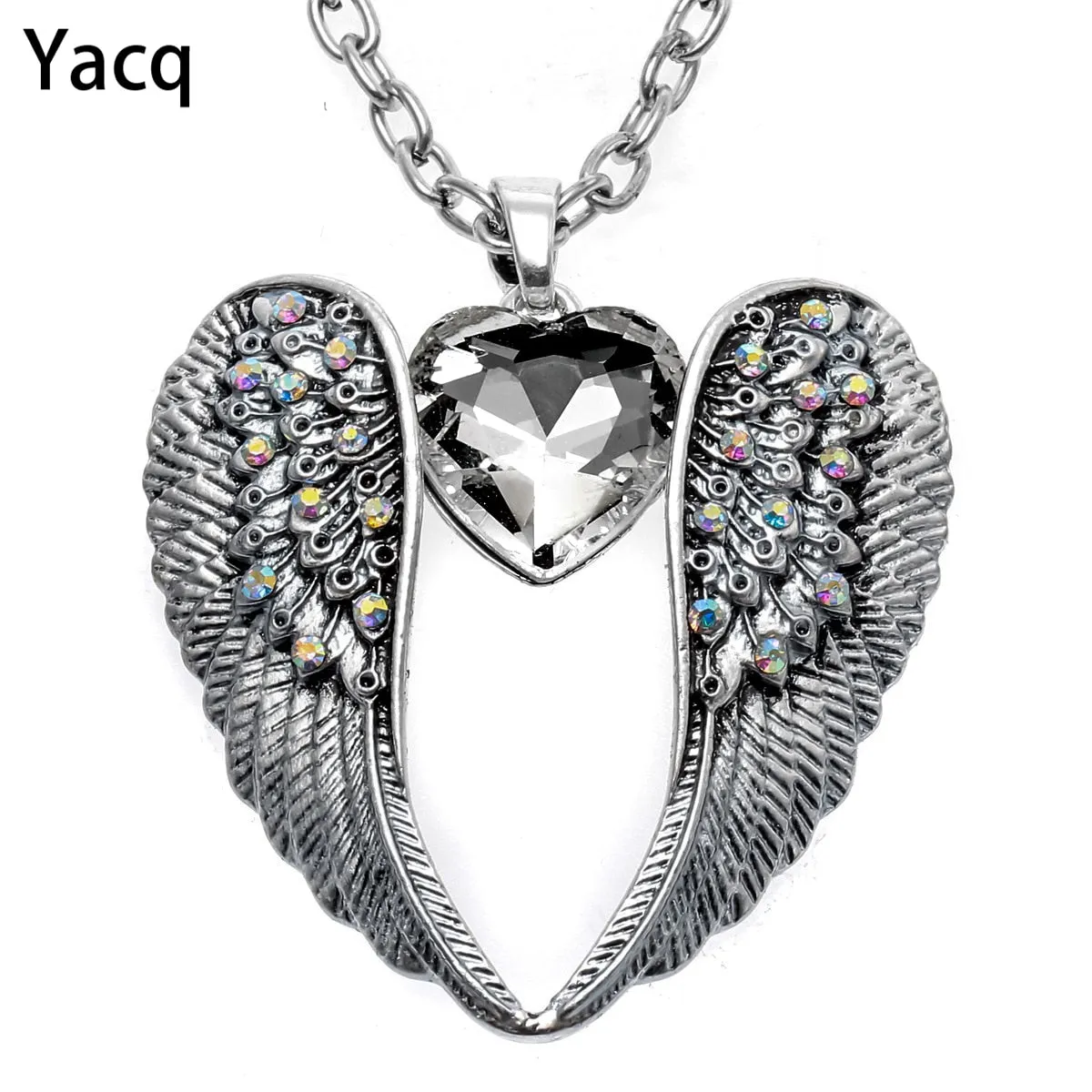 Angel Wing Heart Necklace for Women Jewelry