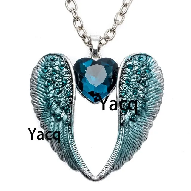 Angel Wing Heart Necklace for Women Jewelry