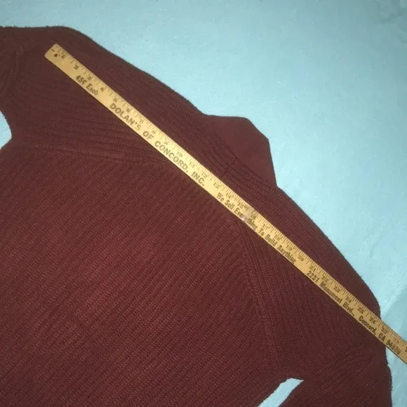 ANTHROPOLOGIE knitted &amp; knotted balloon sleeve burgundy wine cardigan NEW size M