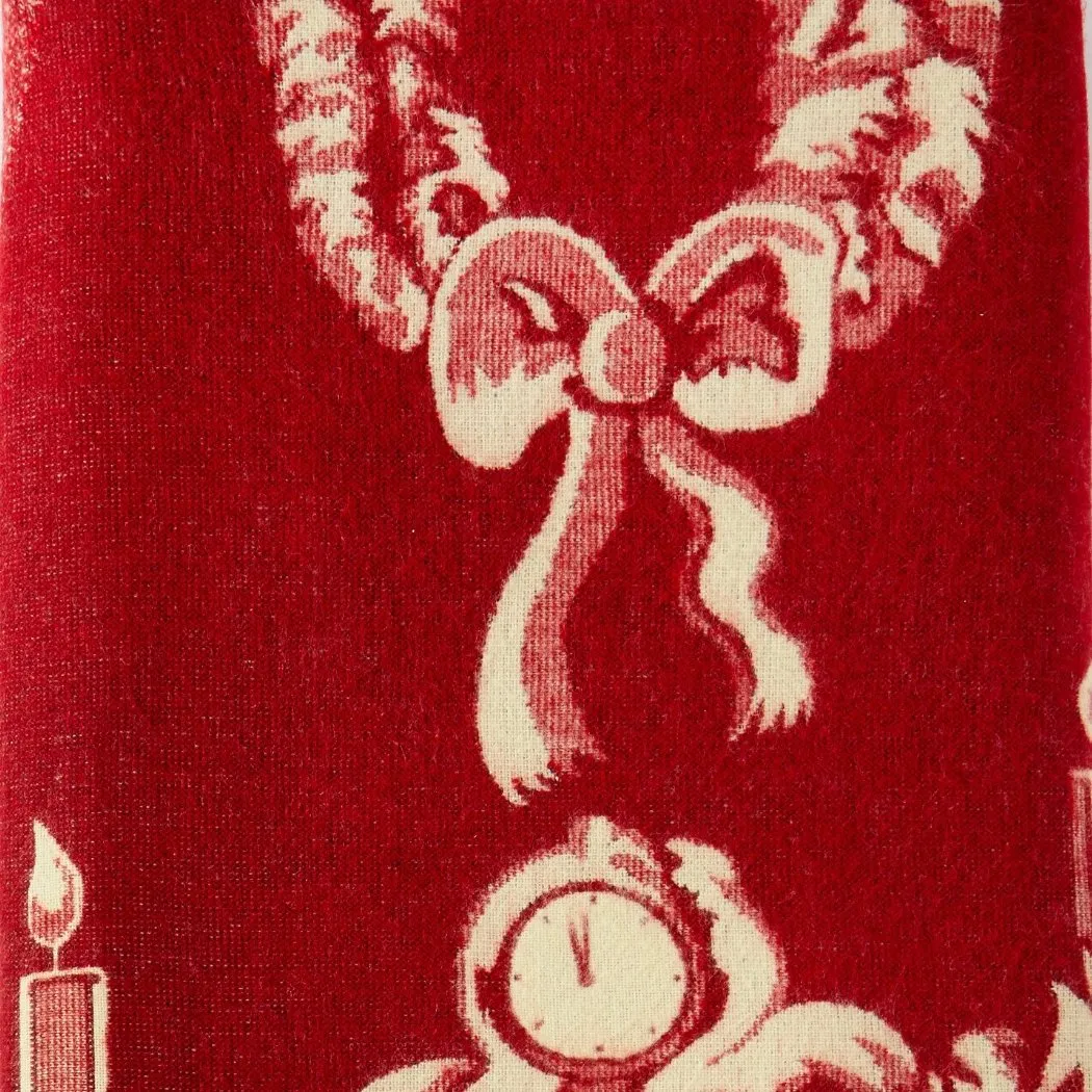 Artisan-Made Winter Blanket - Red Christmas