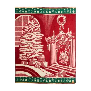 Artisan-Made Winter Blanket - Red Christmas