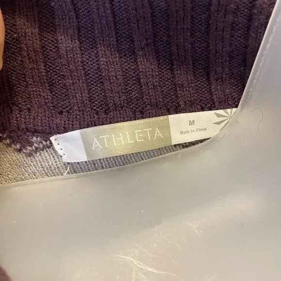 Athleta Fair Isle Teton Wool Blend Full Zip Sweater
