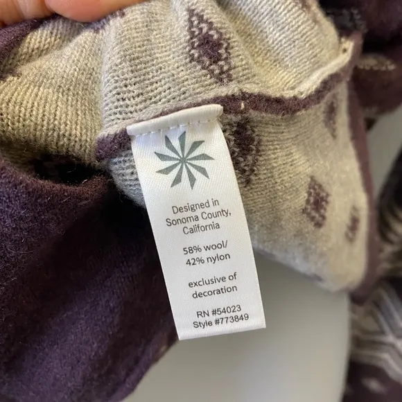 Athleta Fair Isle Teton Wool Blend Full Zip Sweater