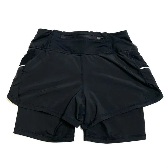 Athleta Ready Set Short 2 in 1 Black Running Athletic Shorts Size XXS