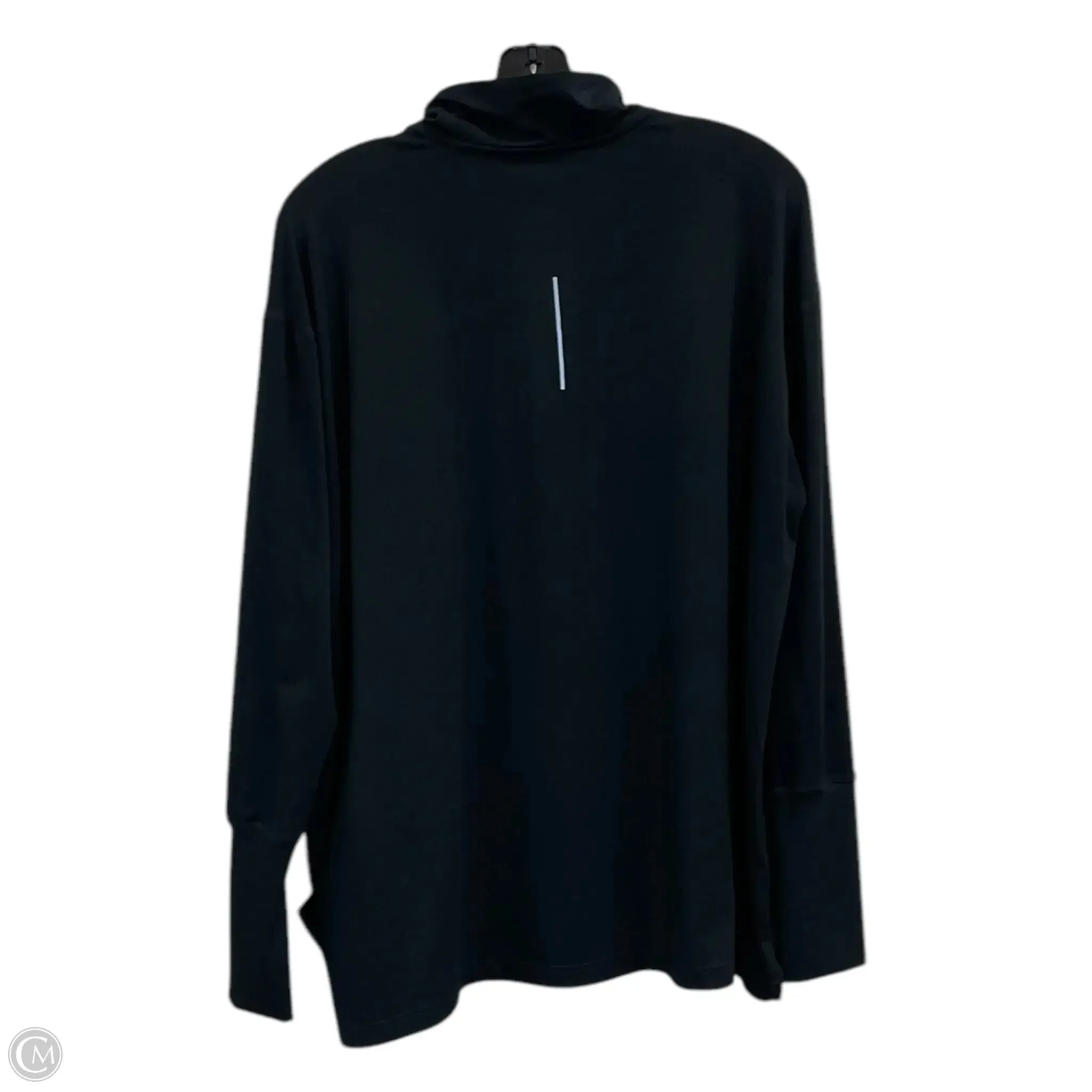 Athletic Top Long Sleeve Collar By Nike In Black, Size: 1x