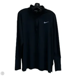 Athletic Top Long Sleeve Collar By Nike In Black, Size: 1x