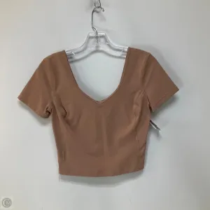Athletic Top Short Sleeve By Lululemon In Tan, Size: 6