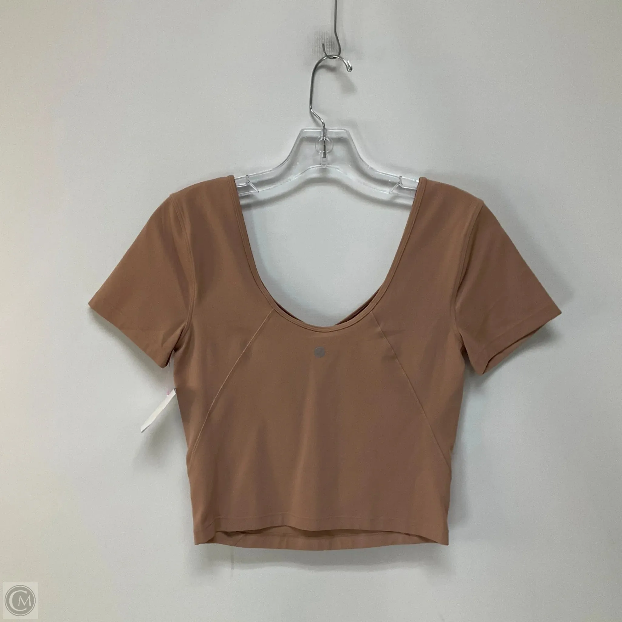Athletic Top Short Sleeve By Lululemon In Tan, Size: 6