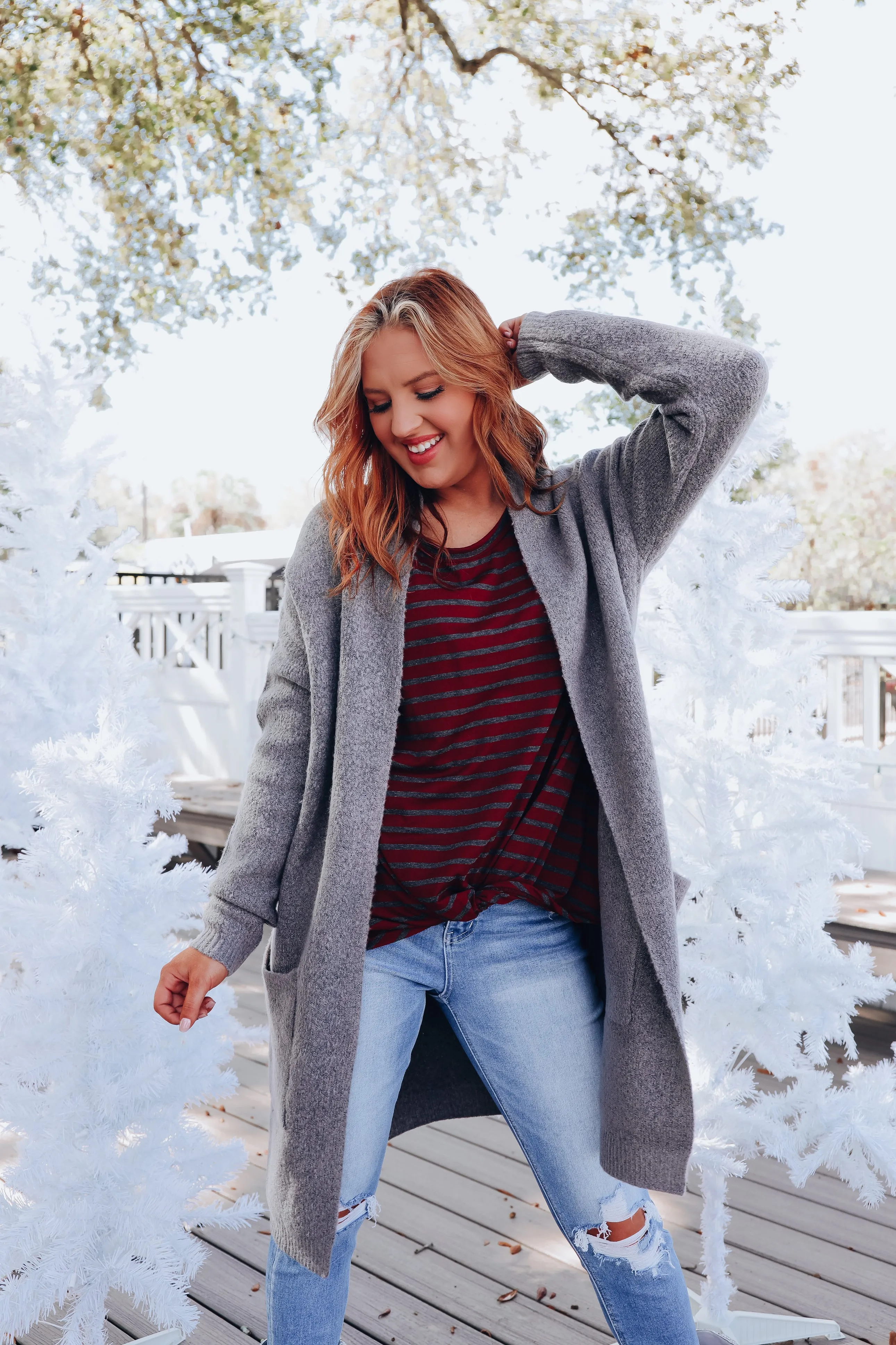 Autumn's Favorite Longline Cardigan - Grey