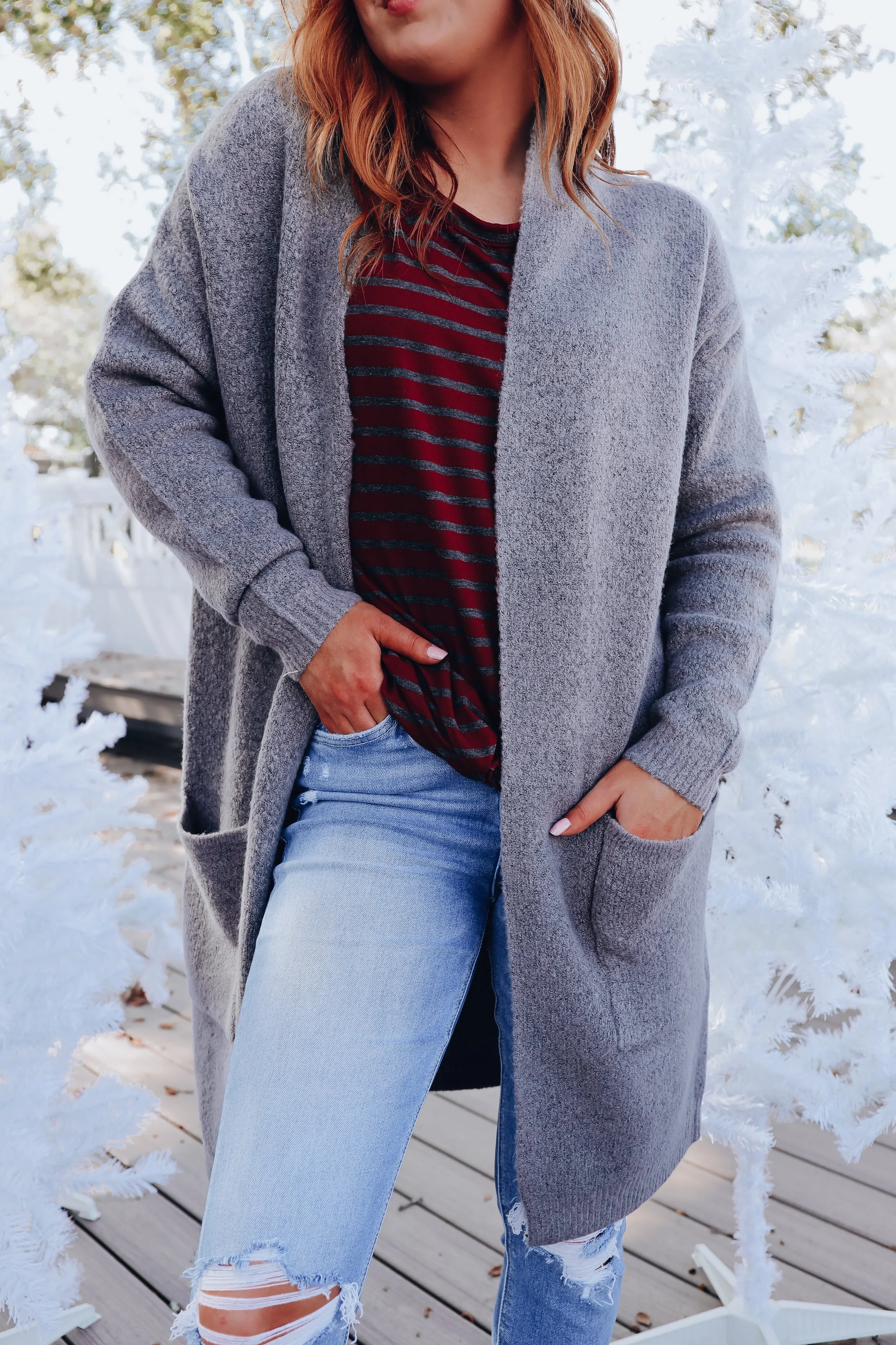Autumn's Favorite Longline Cardigan - Grey