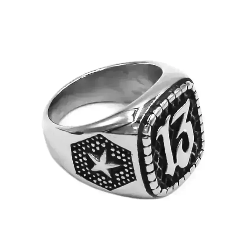Bague en acier - Lucky 13
