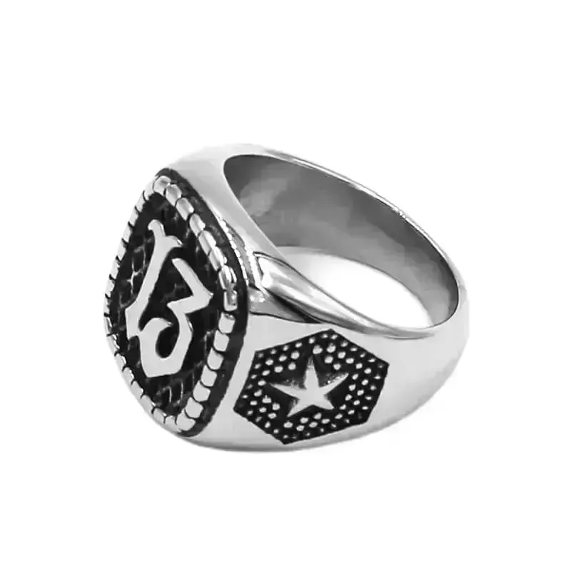 Bague en acier - Lucky 13