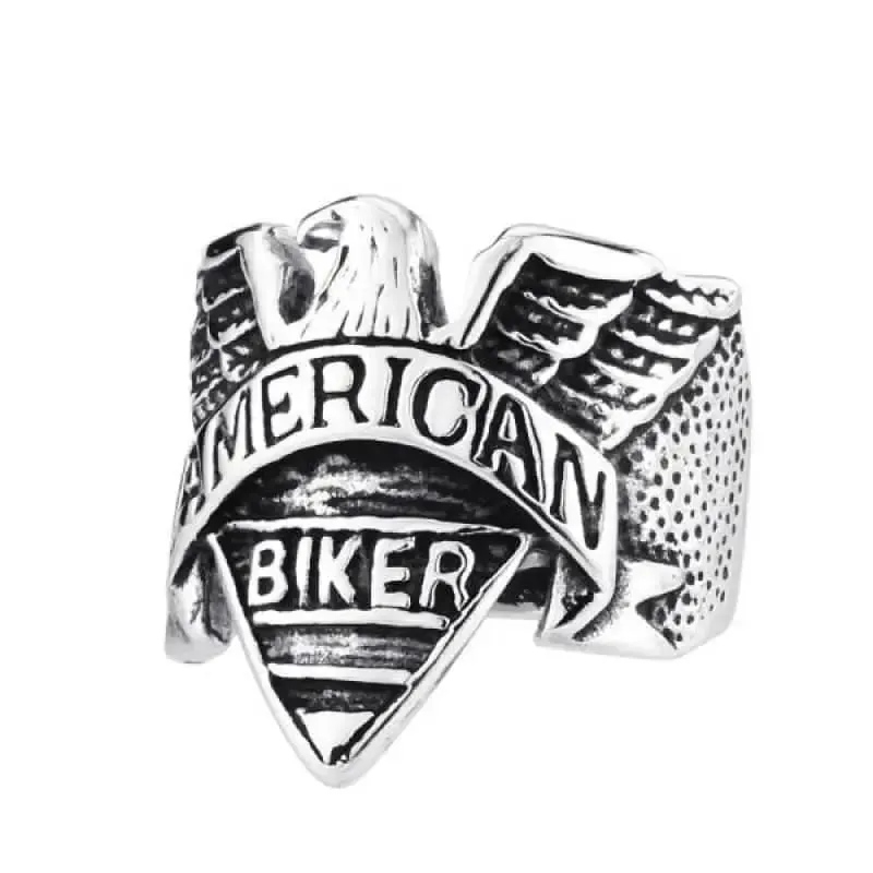 Bague motard en acier - American motard