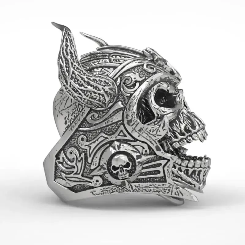 Bague motard en acier - Démon tête de mort