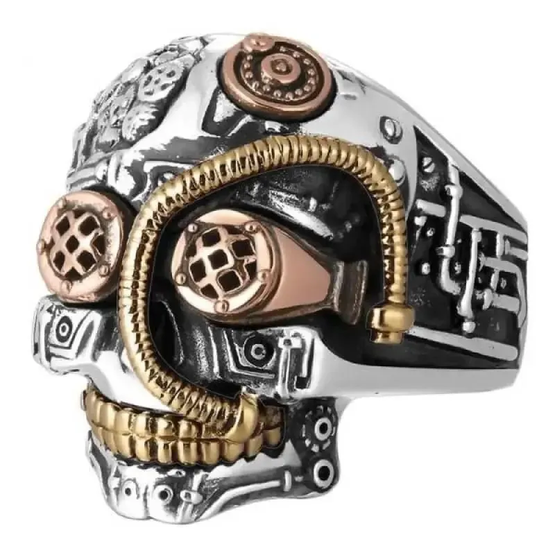 Bague motard - Steampunk (Argent)