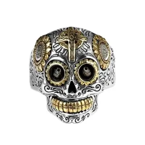 Bague motard tête de mort Cavalera (argent)