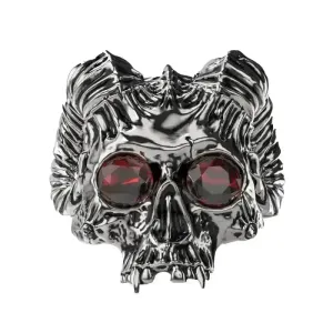Bague motard - Tête de mort yeux rouges