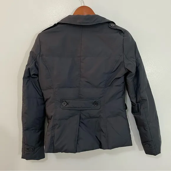 Banana Republic Navy Blue Down Feather Puffer Military Blazer Pea Coat Winter XS