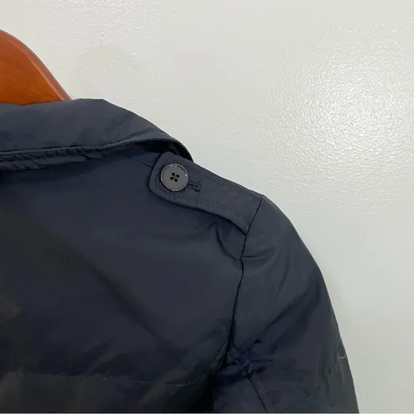 Banana Republic Navy Blue Down Feather Puffer Military Blazer Pea Coat Winter XS