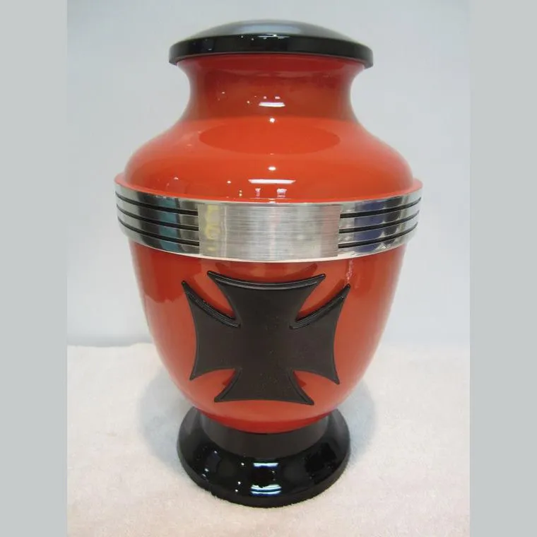 Biker Cremation Urn—Cross