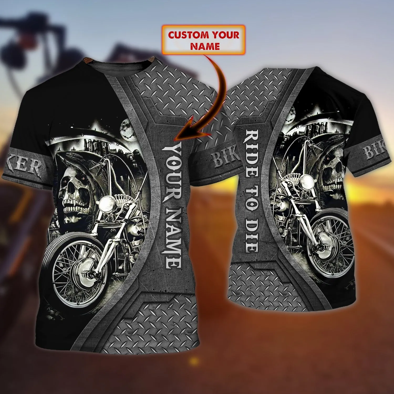 BIKER1 - Personalized Name 3D Tshirt - BY97