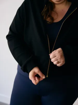 BLACK AUBREY ZIP HOODIE