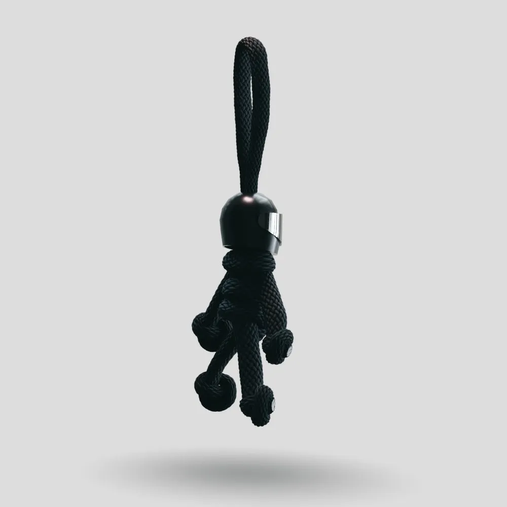 Black Biker Buddy Paracord Keychain