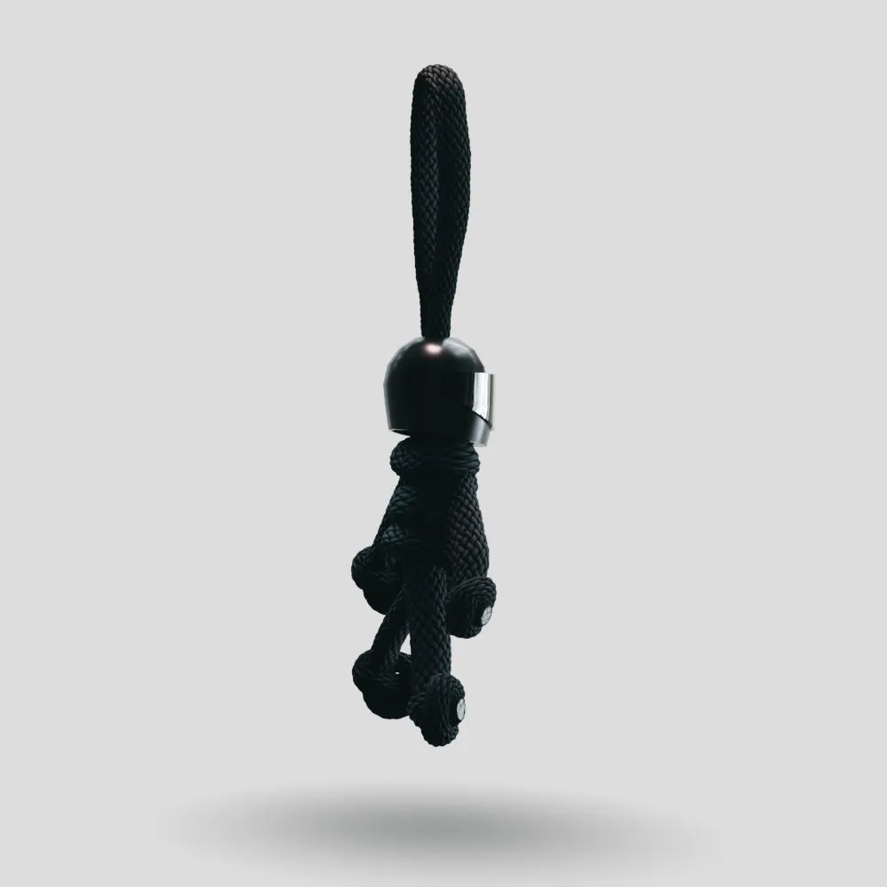 Black Biker Buddy Paracord Keychain
