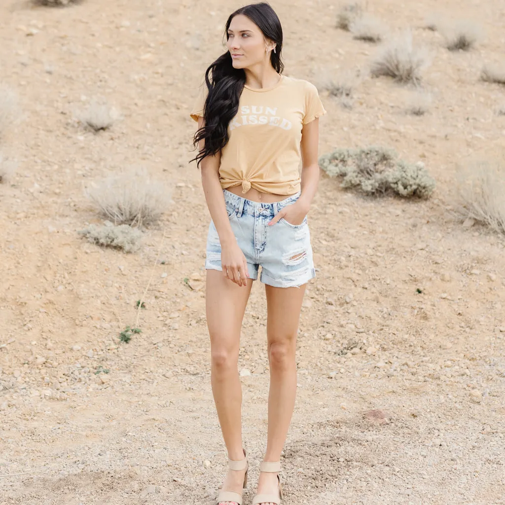 Blank Space KanCan Distressed Whitewash Shorts