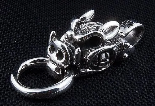 Boar Head Sterling Silver Men's Biker Pendant