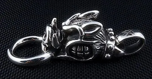 Boar Head Sterling Silver Men's Biker Pendant